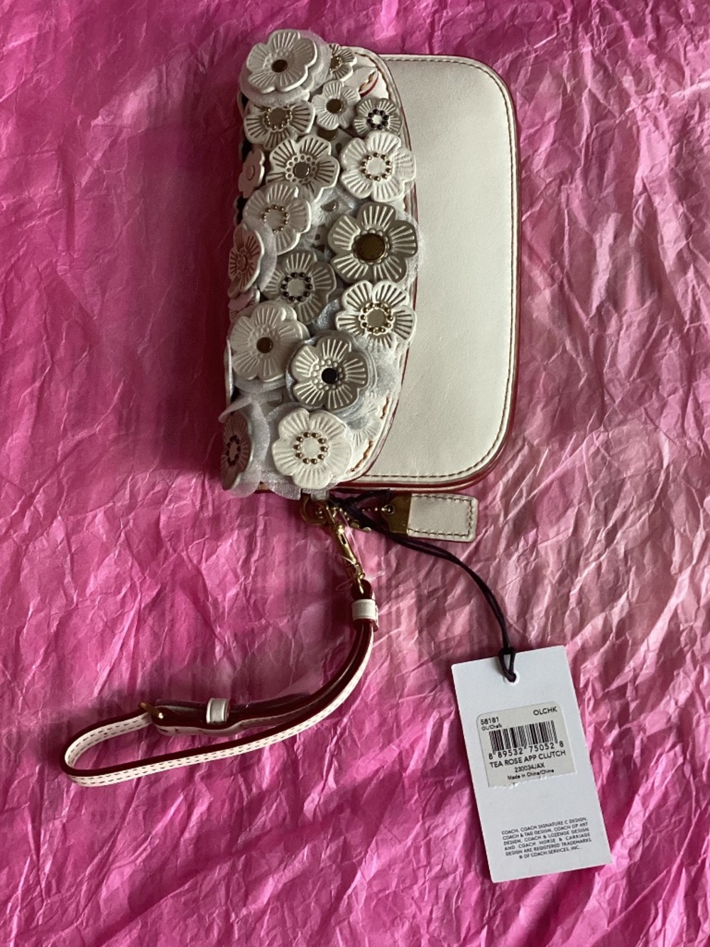 NWT Coach Tea Rose App Clutch